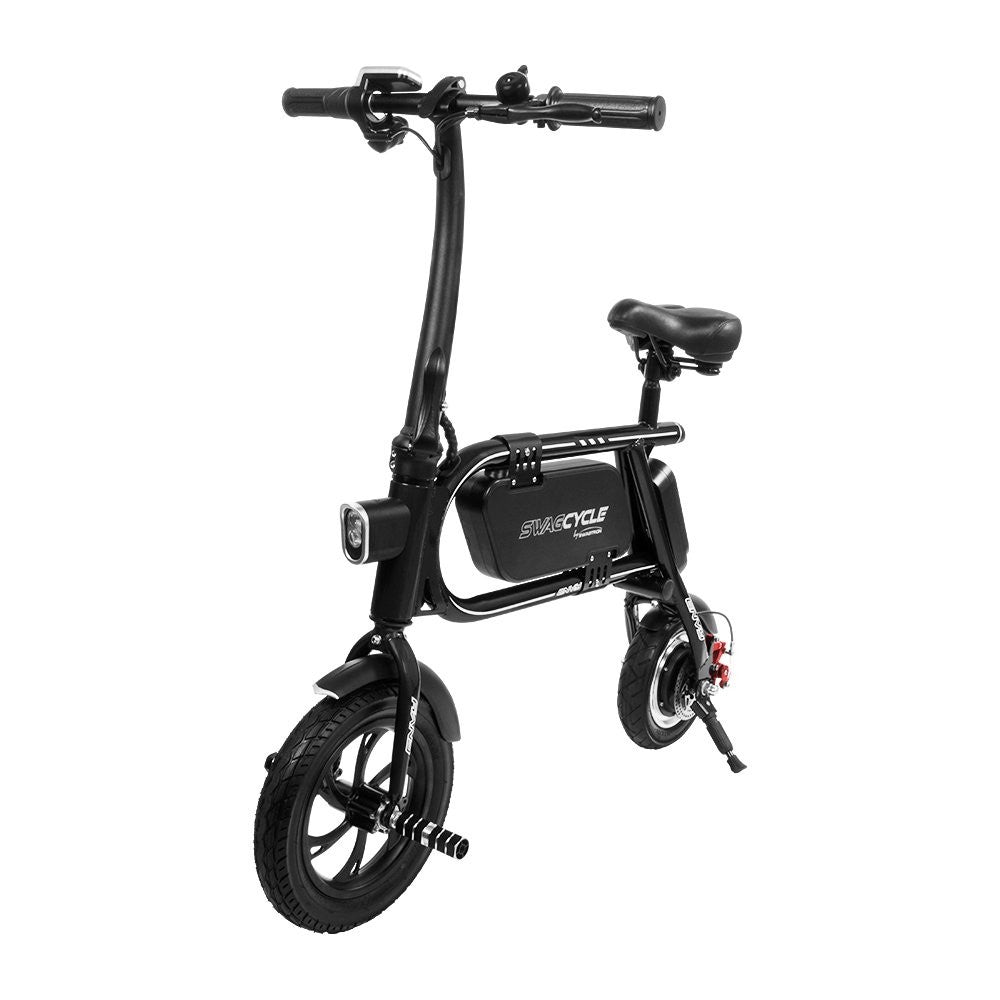 Swagtron SwagCycle SCE-1 12T 200W Envy Steel Frame Folding Electric Bike 14" Frame Black Holds up to 264 lbs, Up to 9 miles per charge  36860-2-R