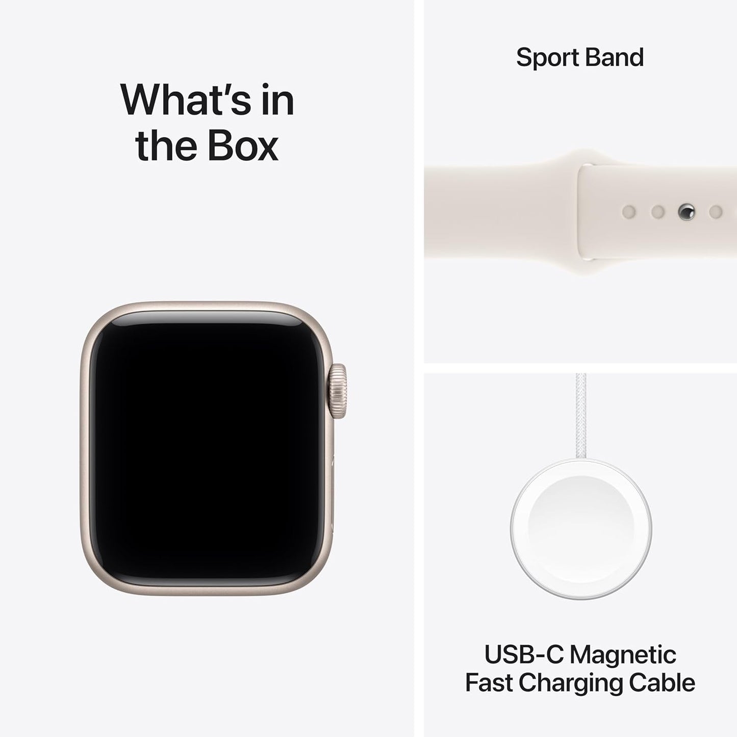 Apple Watch SE 3 40mm Starlight Aluminum Case GPS Starlight Sport Band MEH34LW/A