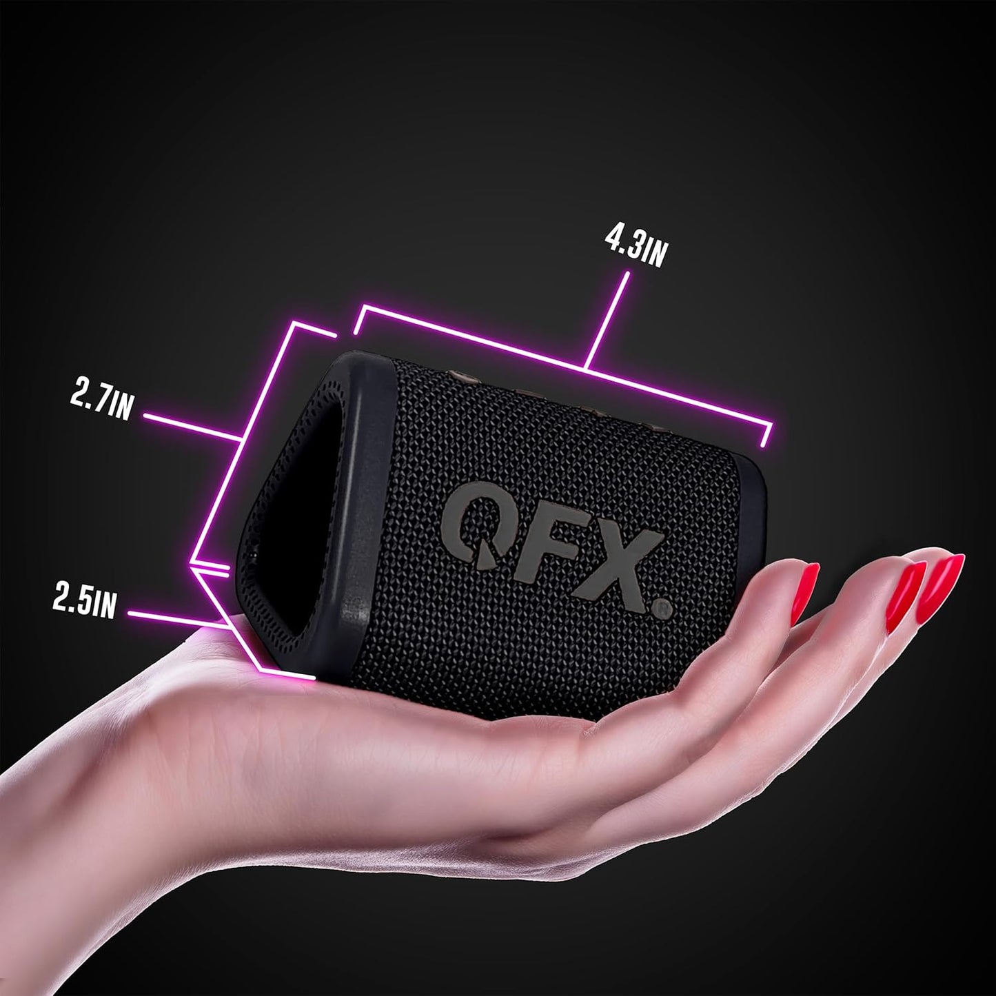 QFX BT-ZXO IPX-7 Rechargeable Waterproof Bluetooth Speaker BT-ZX0-R