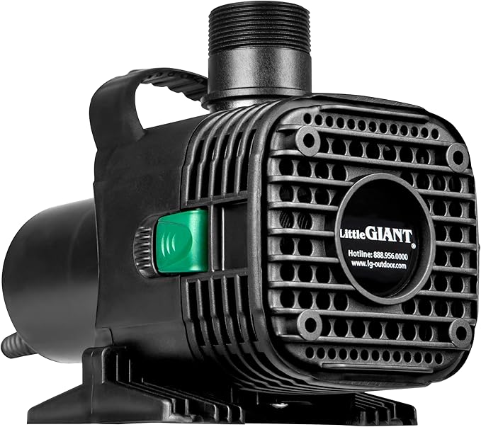 AC250608 Little Giant F30-4000 115-Volt, 4060 GPH Wet Rotor Pump with 20-Ft. Cord for ponds up to 4000 Gallons, Black