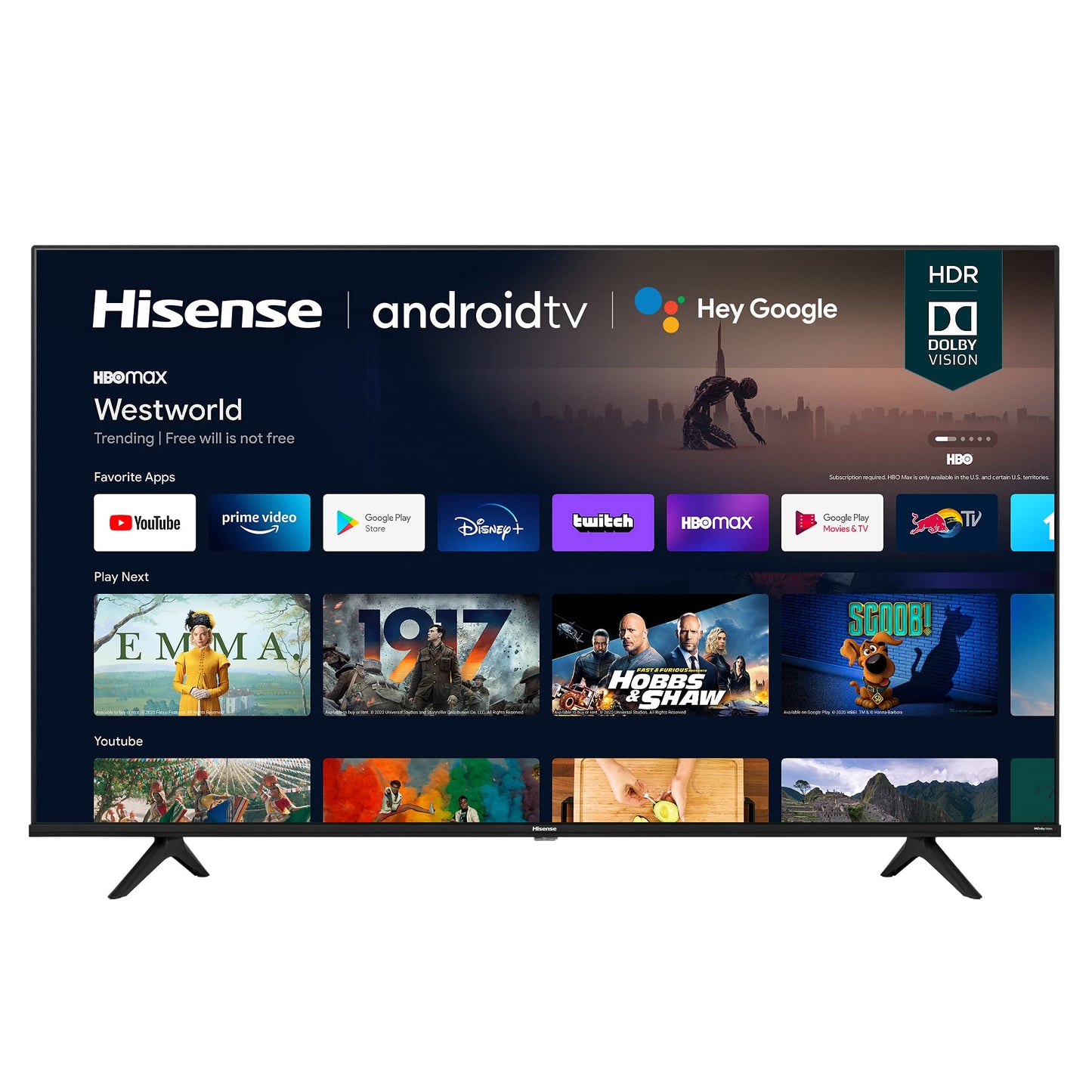 43A6G-RW - Hisense 43A6G 43-Inch 4K Ultra HD Android Smart TV with Alexa Compatibility