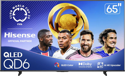 Hisense 65" Class QD6 Series (65QD6QF, 2025 Model) QLED 4K UHD Smart Fire TV, Voice Remote with Alexa, Dolby Vision, Dolby Atmos, Motion Rate 120, HDR 10+, Game Mode Plus 65QD6QF-R