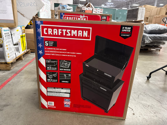 AC250013 CRAFTSMAN 1000 Series 26.5-in W x 44.25-in H 5 Ball-bearing Steel Tool Chest Combo ( Black )