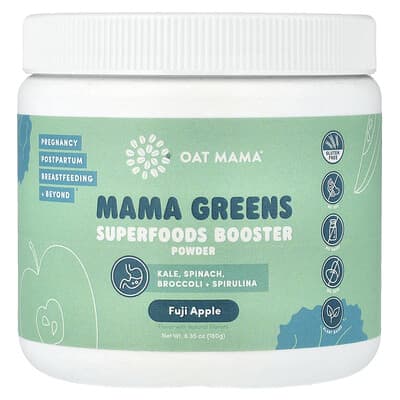 AC250772 Oat Mama, Mama Greens, Superfoods Booster Powder, Fuji Apple, 6.35 oz