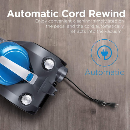 Eureka WhirlWind Bagless Canister 2.5L Vacuum Cleaner, Lightweight Vac for Carpets and Hard Floors, Blue NEN110A-R