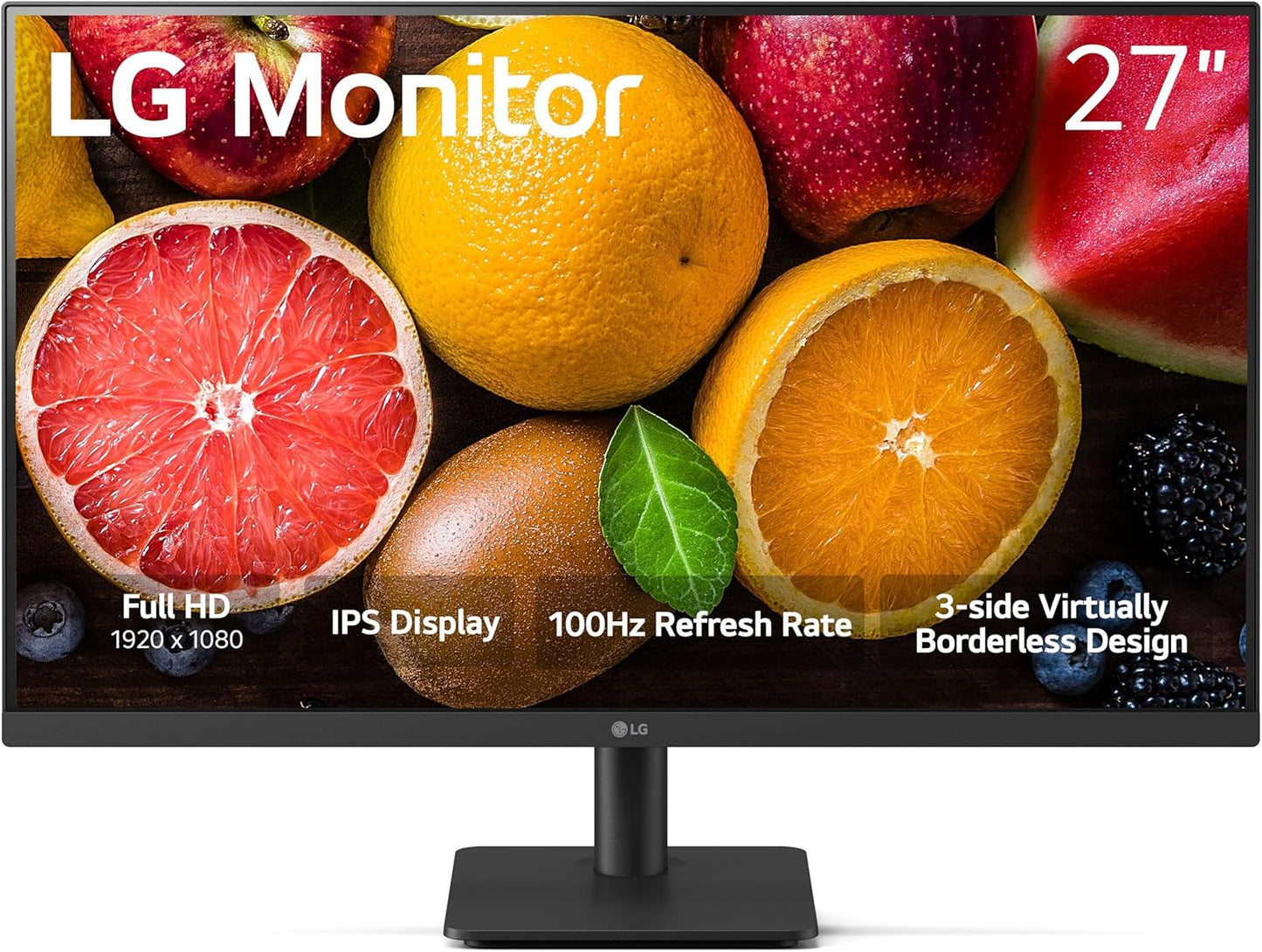 LG 27MS500-B 27 inch IPS Computer Monitor FHD (1920x1080) 100Hz 5ms Reader Mode Borderless Design OnScreen Control Black Stabilizer DAS Crosshair HDMI Black 27MS500-B-R