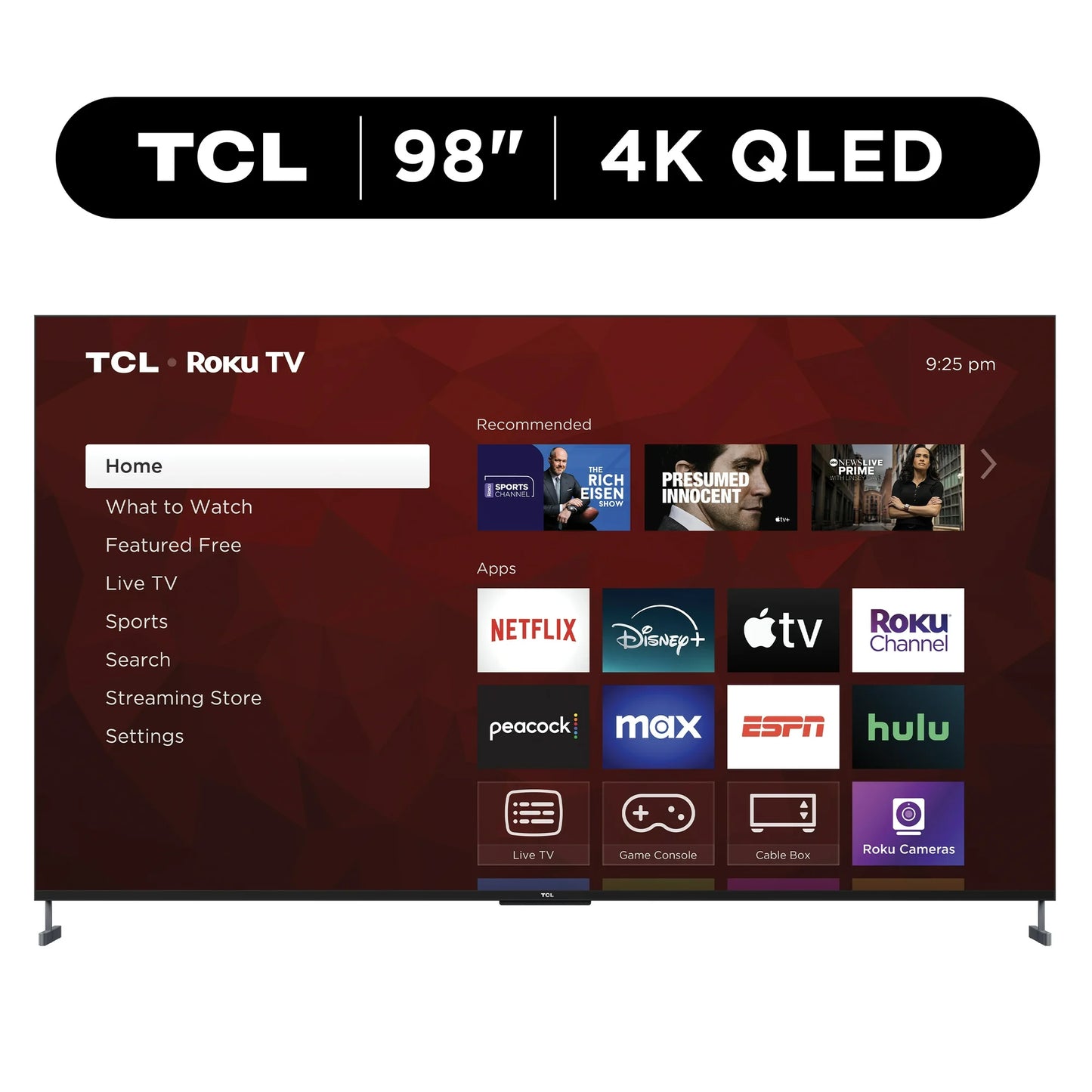 98R754-R TCL 98" Class XL Collection 4K UHD QLED Mini LED  Dolby Vision HDR Smart Google TV