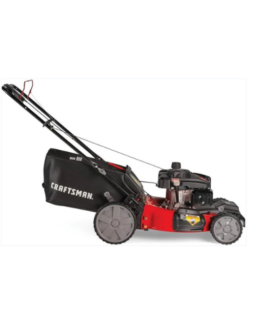 AC250156 CRAFTSMAN M215 21-Inch 3-in-1 High-Wheeled FWD Self-Propelled Gas Powered Lawn Mower with Bagger - 159cc OHV Engine, Liberty Red