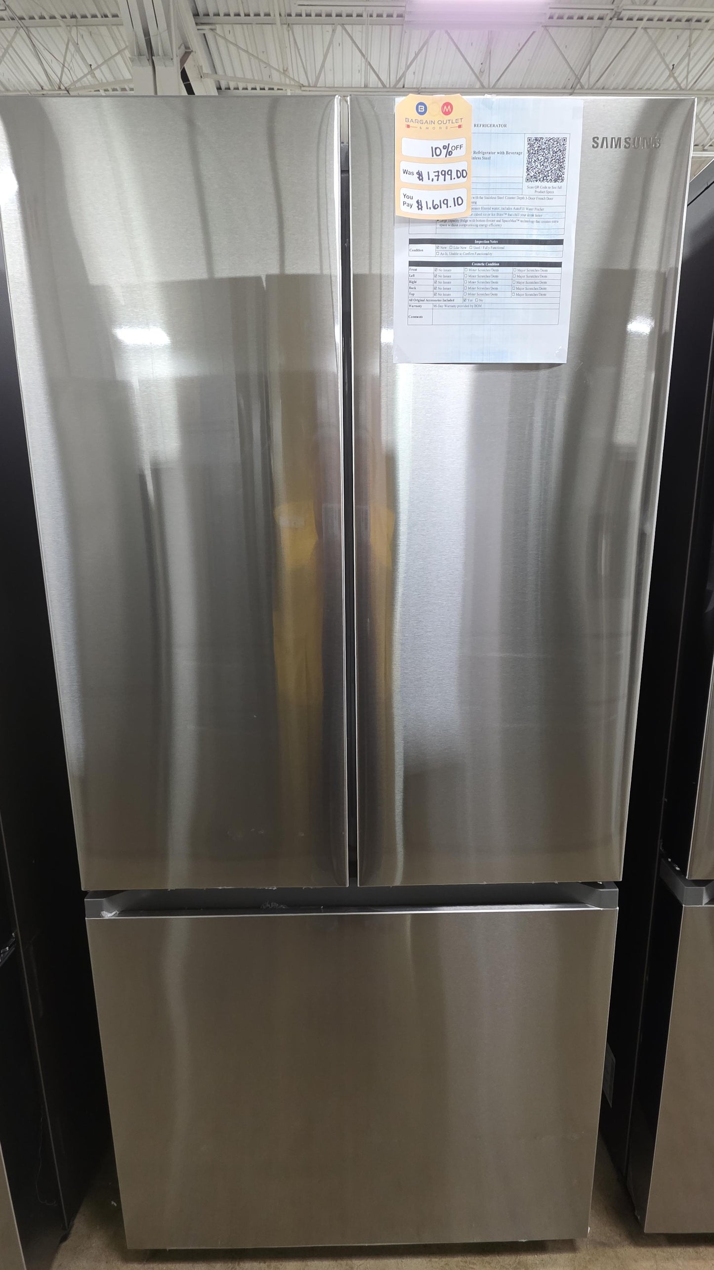 Samsung - 25 cu. ft. 33" 3-Door French Door Refrigerator - Stainless steel - RF25C5551SR/AA (0BRC4BAX700817B)