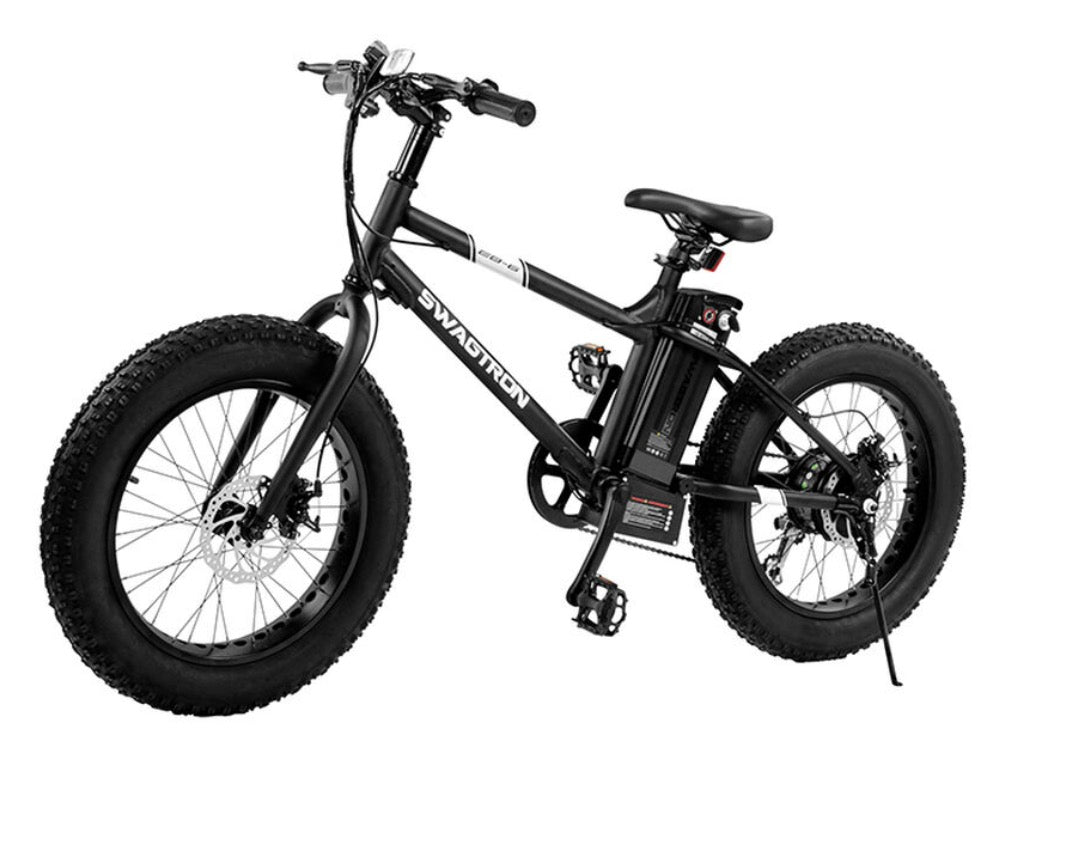 AC260233 Swagtron EB6 Bandit EBike Fat Tire Electric Bike 350W High-speed Power Assist, Removable Battery, Dual Disc Brakes, Shimano SIS Shifting Built for Trail Riding