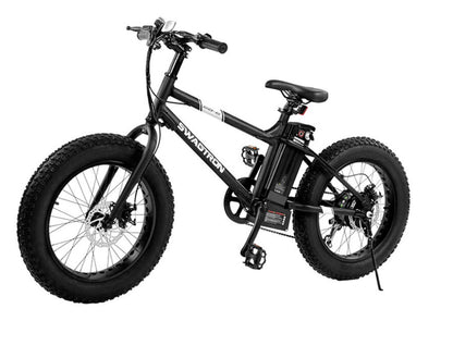 AC260235 Swagtron EB6 Bandit EBike Fat Tire Electric Bike 350W High-speed Power Assist, Removable Battery, Dual Disc Brakes, Shimano SIS Shifting Built for Trail Riding - Battery Not Included(Damage)