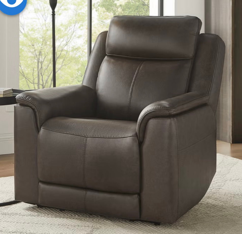 CS260038 Hamlin Leather Power Recliner with Power Headrest & Power Lumbar