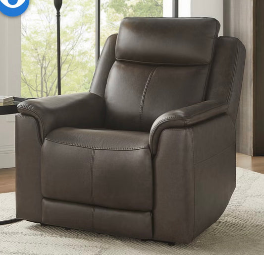 CS260039 Hamlin Leather Power Recliner with Power Headrest & Power Lumbar