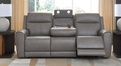 AH205 Ashley 5Z-Comfort Coin Leather Power Reclining Sofa