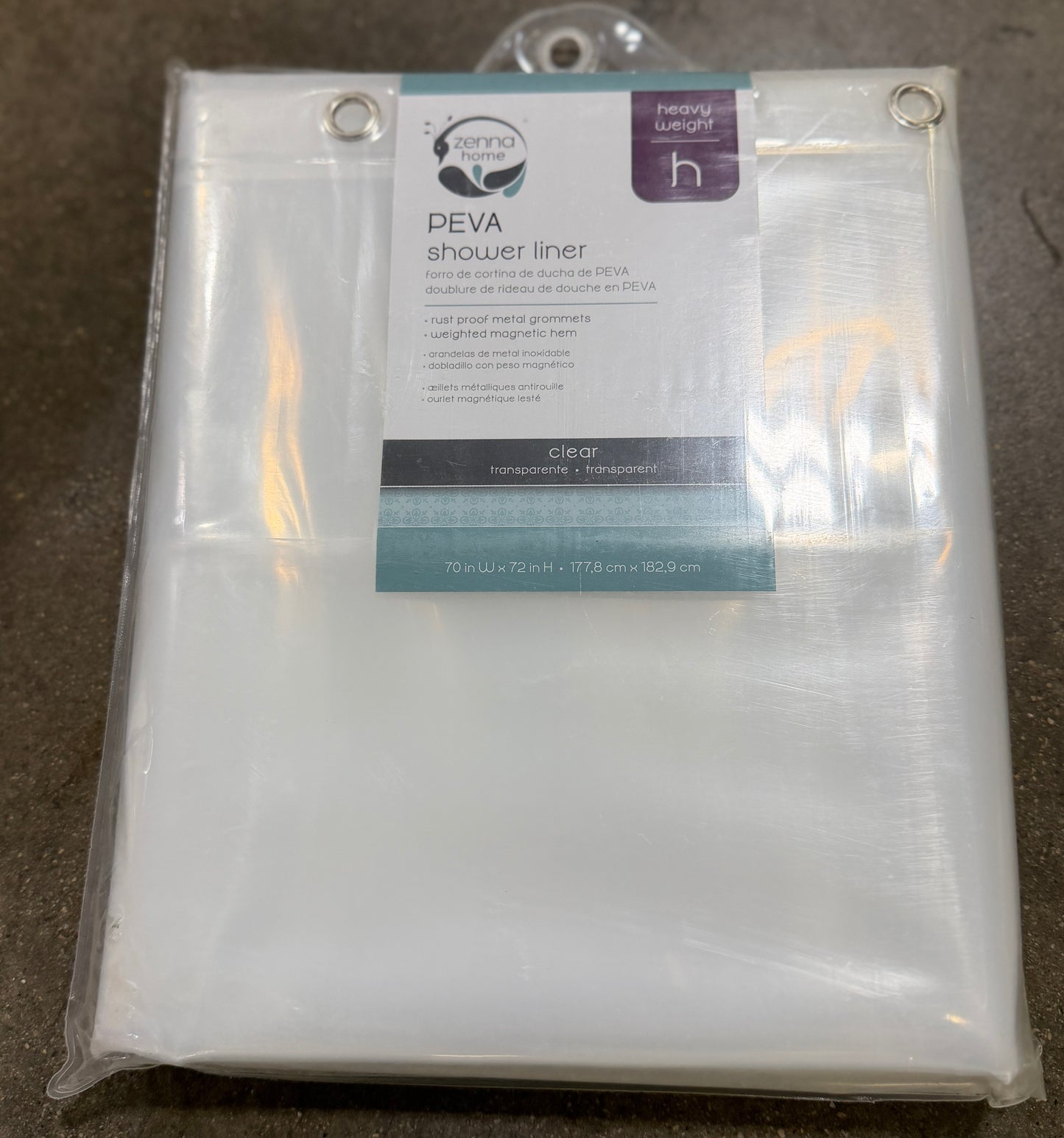 AC250925 70 X 72 In. Peva Heavy Weight Shower Liner, Clear