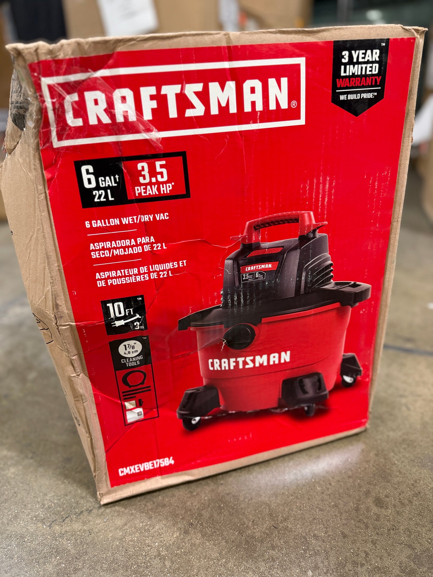 AC250842 Craftsman 6 Gal Dry Vac