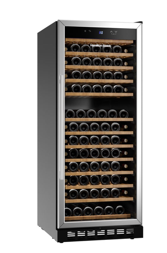 AC260416 Hamilton Beach 30-in W 155 -Bottles Black Built-in Indoor Wine Cooler -HBWF1551 (major dents, missing handle)