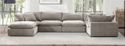 CS260007 Sereen 6-piece Fabric Modular Sectional, Taupe(Dirty)