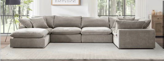 CS260007 Sereen 6-piece Fabric Modular Sectional, Taupe(Dirty)