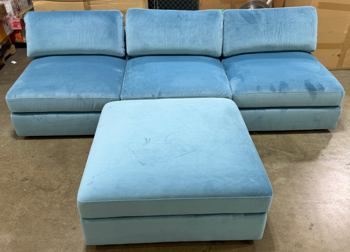 IDF240627 Parts Sectional Sofa with Ottoman Tatum ROY-007