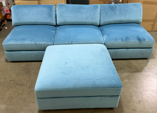 IDF240627 Parts Sectional Sofa with Ottoman Tatum ROY-007