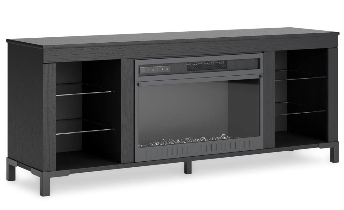 AH115 Cayberry 60" TV Stand with Electric Fireplace(Heater does not work)