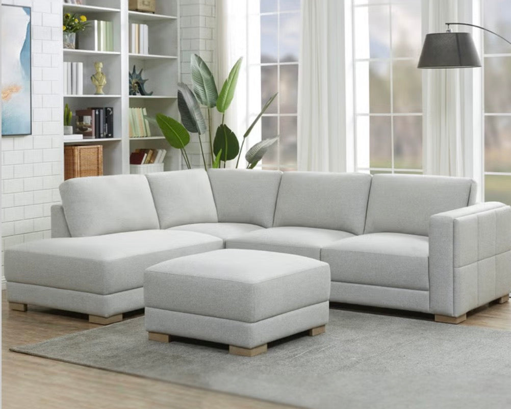 CS260059 Drayden Fabric Sectional with Ottoman(Dirty)