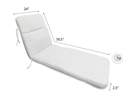 BJF250461 Outdoor Chaise Lounge Cushion with Ties and Straps,- Beige 2 Pack(used)