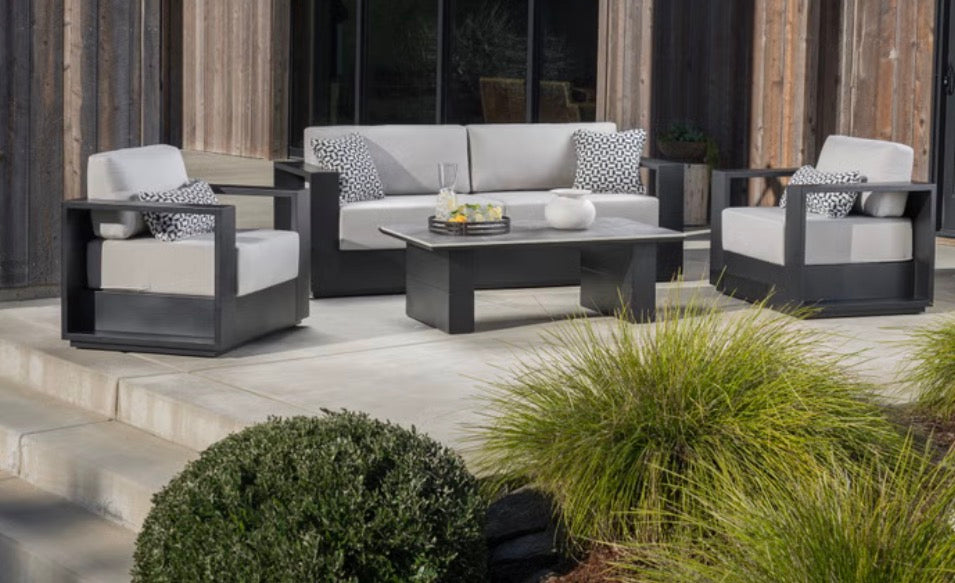 CS260013 Aldous 4-piece Outdoor Patio Seating Set(Major scratches & dirty cushions)