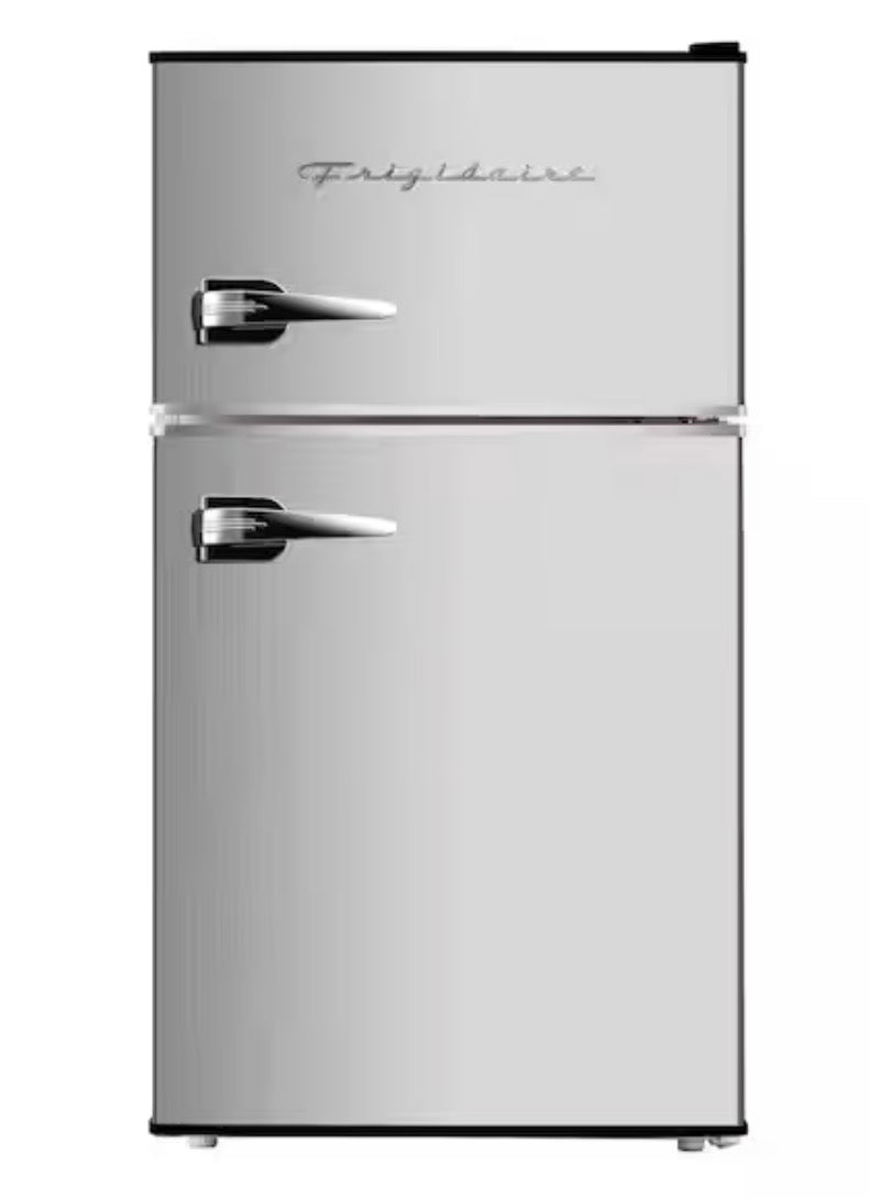 AC260290 Frigidaire 3.2 cu. ft. Retro 2-Door Mini Refrigerator in Platinum Design with Top Freezer - EFR391 (major dents)
