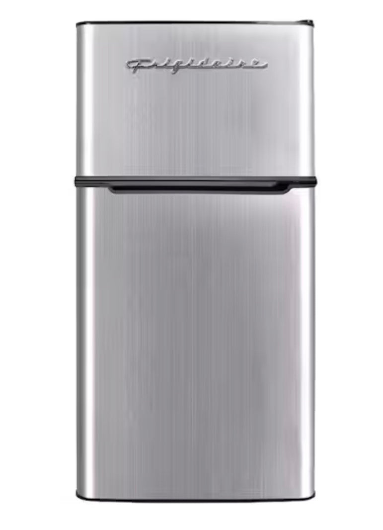 AC260397 Frigidaire 4.5 cu. ft. 2 Door Mini Fridge in Chrome Trim and Platinum Design with Freezer - EFR451