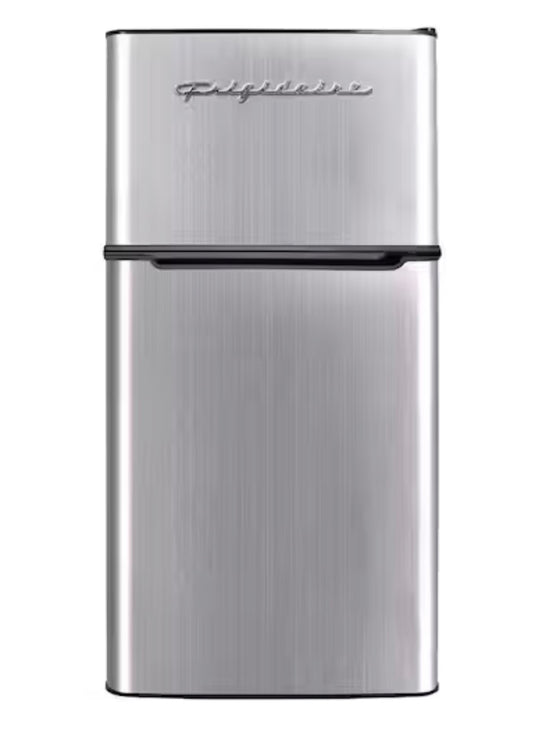 AC260397 Frigidaire 4.5 cu. ft. 2 Door Mini Fridge in Chrome Trim and Platinum Design with Freezer - EFR451