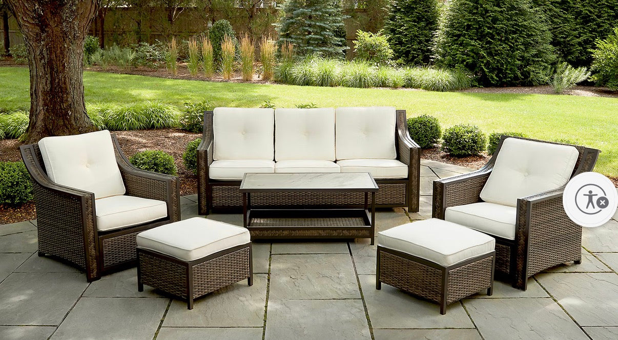 BJF250452 Berkley Jensen Watch Hill 6-Pc. Outdoor Aluminum Patio Conversation Set(cosmetic flaws)