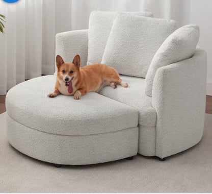CS260062 Holley Oversized Fabric Accent Chair with Storage Ottoman