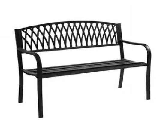 AC260209 Living Accents Black Cast Iron Grass Back Park Bench 33.46 in. H X 50 in. L X 23.62 in. D - Damage