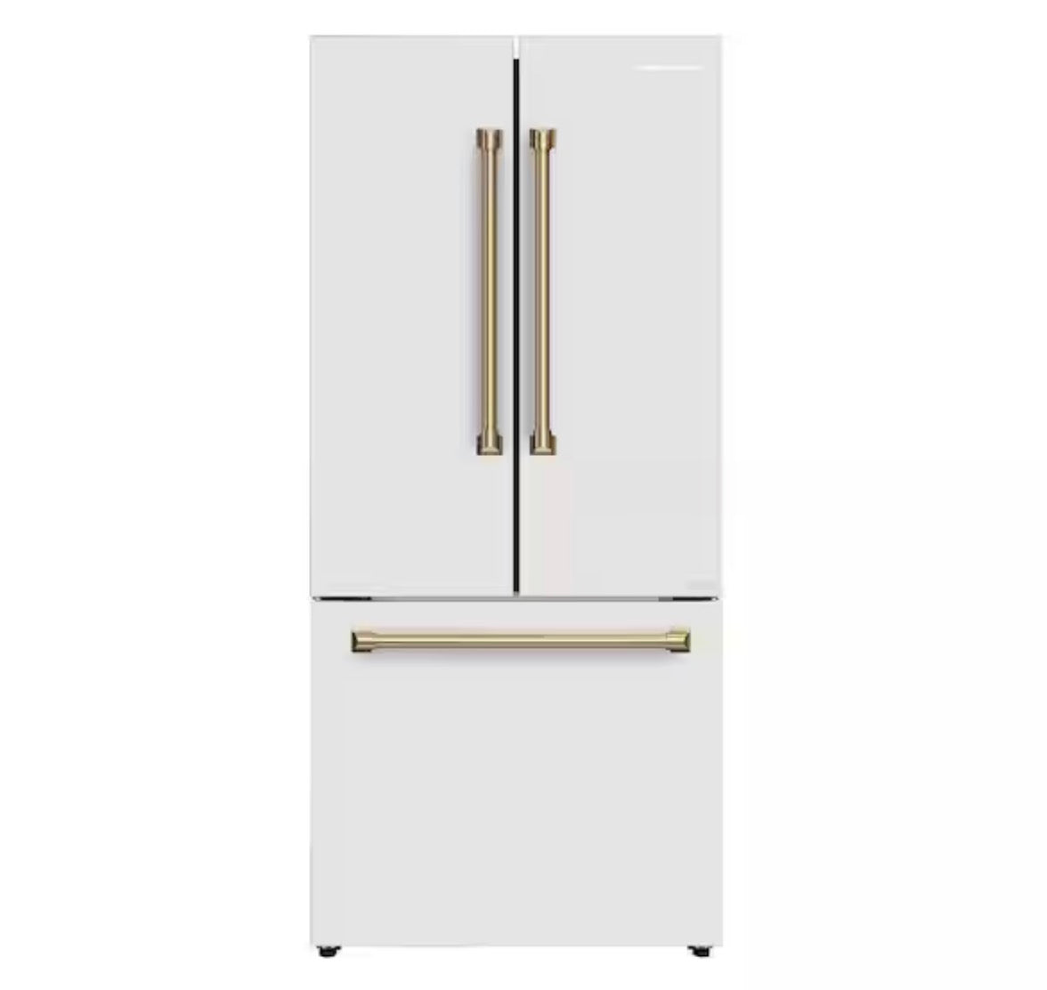 AC260396 Hamilton Beach 17.7 cu. ft. French Door Refrigerator in White with Brushed Gold Accents - HBF1777