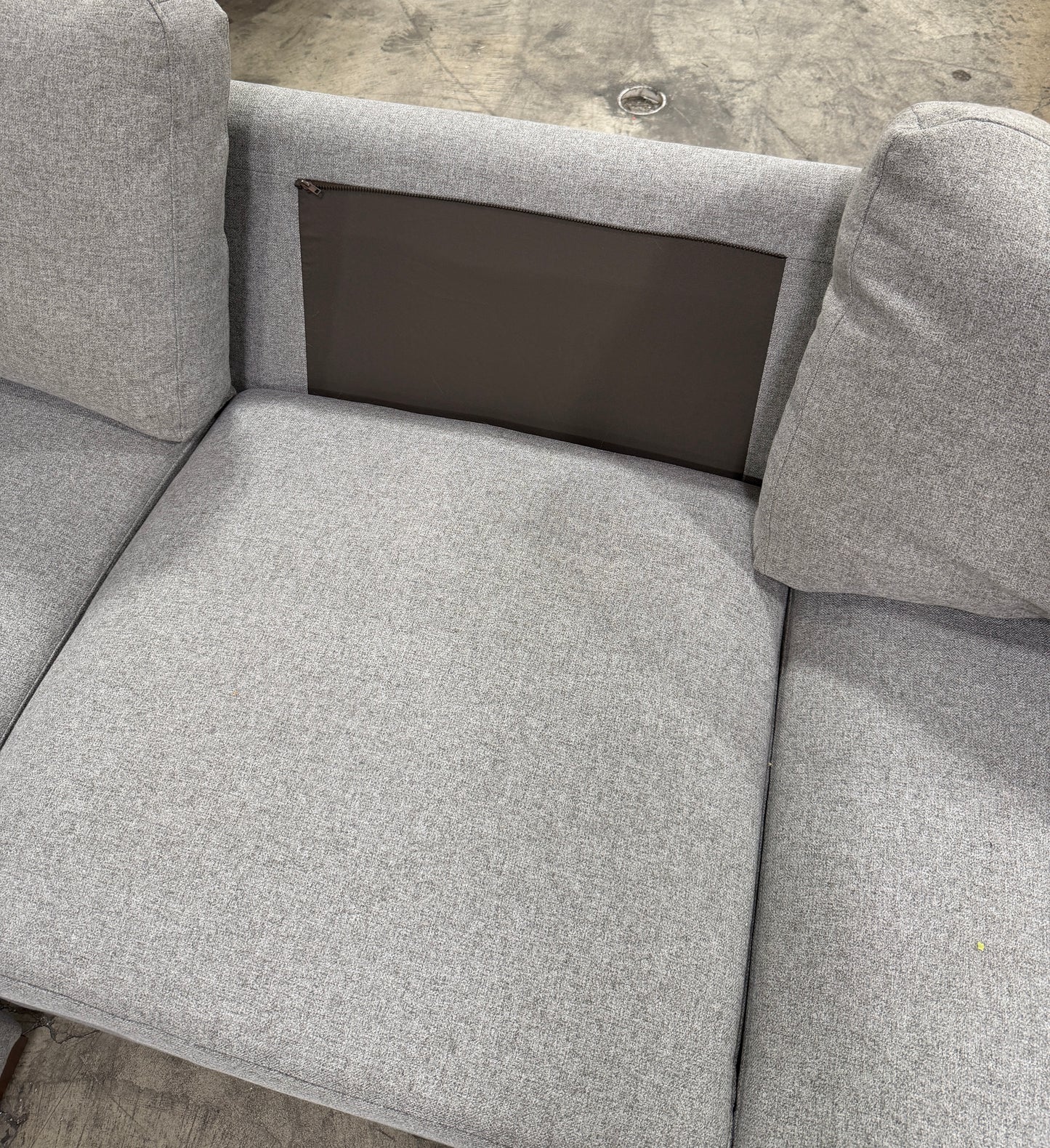 CS260010 Langdon Fabric Sectional with Chaise and Storage Ottoman(missing cushion)