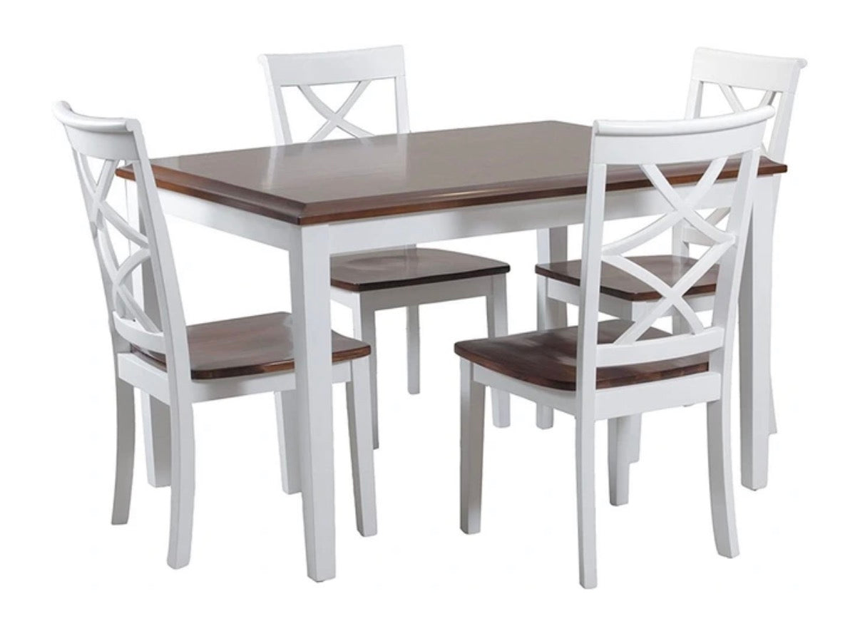 BJF250372 Harrison 5-Piece Cherry/White Dining Set - Damaged
