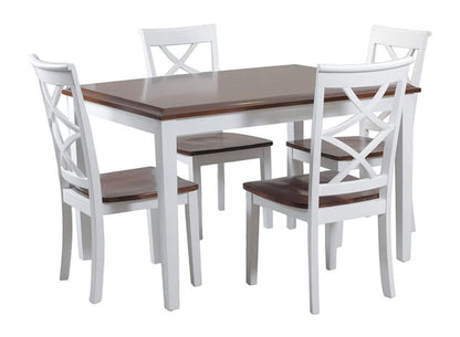BJF250372 Harrison 5-Piece Cherry/White Dining Set - Damaged