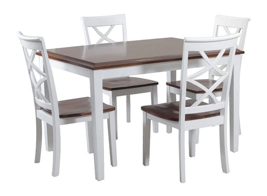 BJF250372 Harrison 5-Piece Cherry/White Dining Set - Damaged
