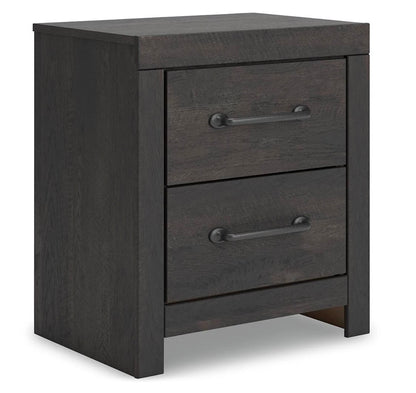 AH197 Delmorta 22" 2 Drawer Charging Nightstand(Damaged)-only 1pc