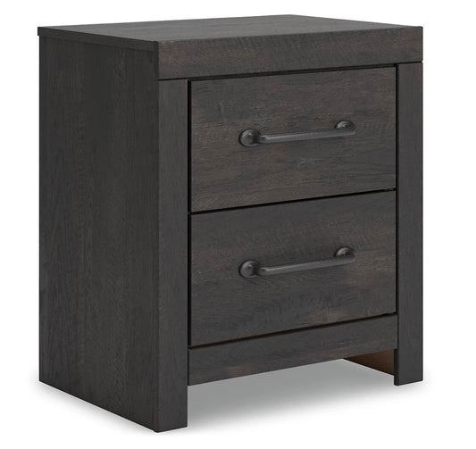 AH197 Delmorta 22" 2 Drawer Charging Nightstand(Damaged)-only 1pc
