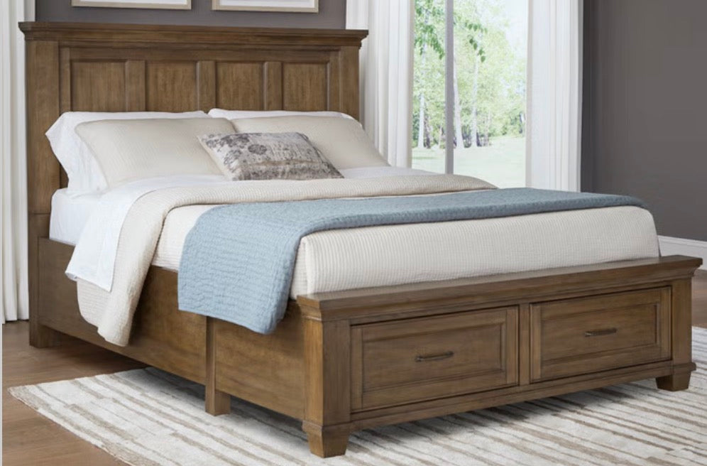 CS260058 Pierson Universal Broadmoore Bed Frame with Storage, Brown