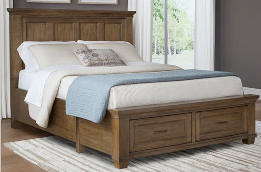 CS260058 Pierson Universal Broadmoore Bed Frame with Storage, Brown