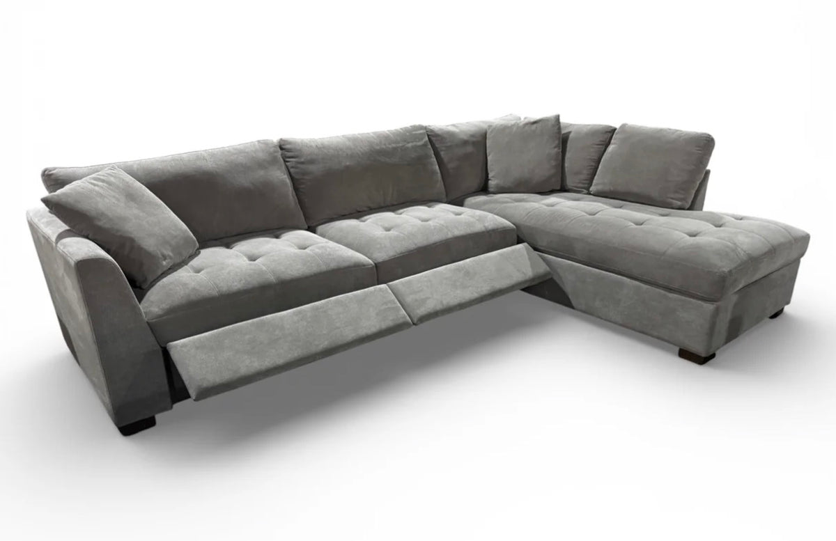 CS260078 Thomasville Miles Fabric Sectional With Power Footrest