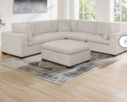 CS260074 Thomasville Lowell 6-piece Modular Sectional(a little dirty)