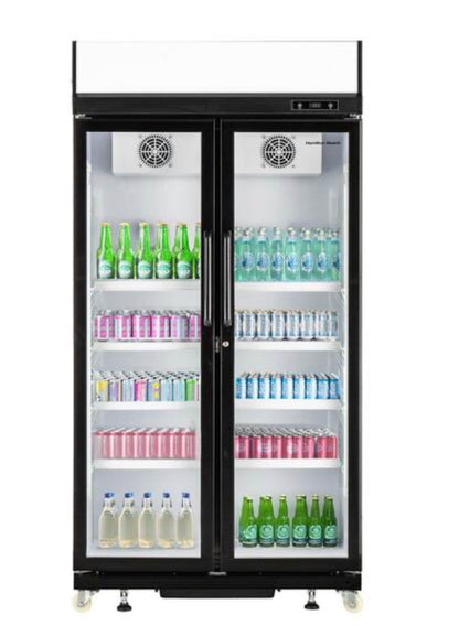 AC260138 20.5 cu. ft. Commercial 2-Door Glass Display Fridge in Black-Damaged