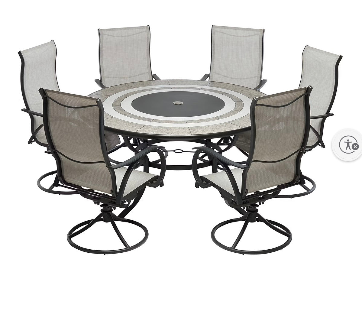 BJF250146 Berkley Jensen Stoneacre 7-Pc. Aluminum Sling Outdoor Dining Set + (table(04/24/2026))