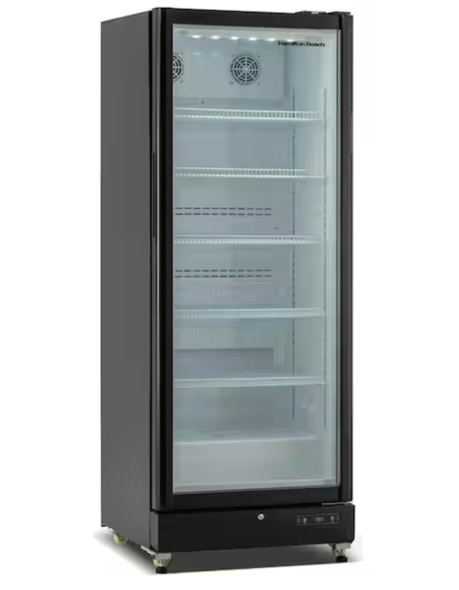 AC260369 Hamilton Beach 17 cu. ft. Commercial Glass Door Refrigerator in Black - HBCBC1710(minor dent)