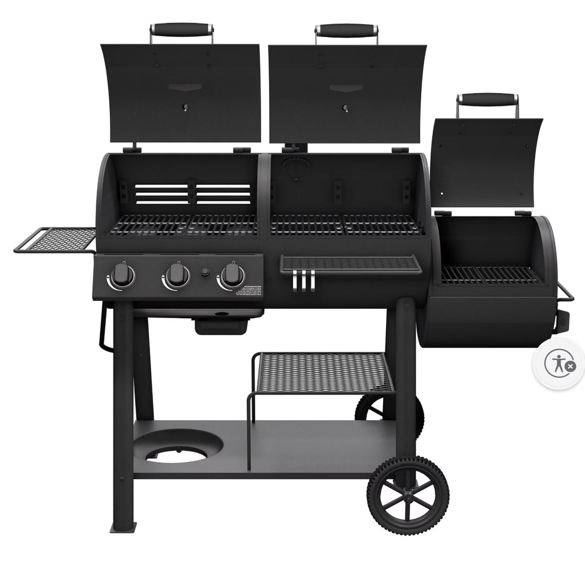 BJF250446 Oklahoma Joe's Canyon Combo Charcoal/Gas Smoker and Grill (Minor Cosmetic Flaw)